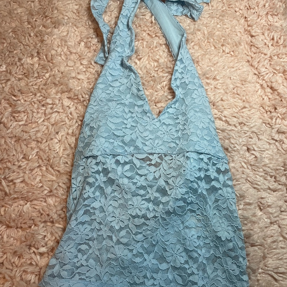 Hollister Summer Lace Halter  in Light Blue